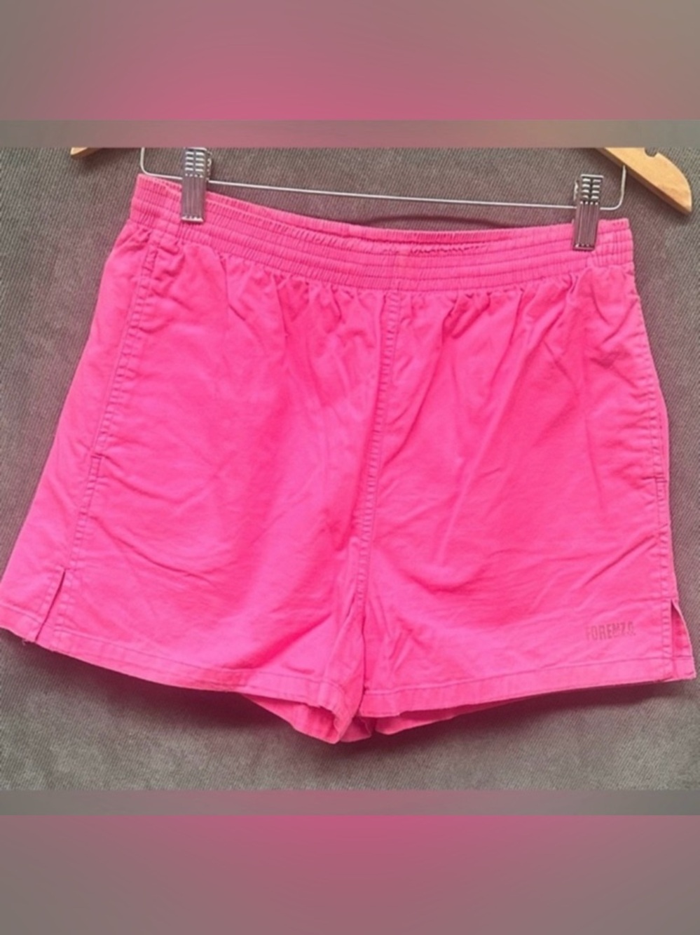 ‘80s vintage pink Forenza shorts 100% cotton Sz medium elastic waist